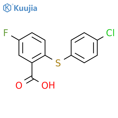 2-(4-Chlorophenyl)sulfanyl-5-fluorobenzoic Acid structure