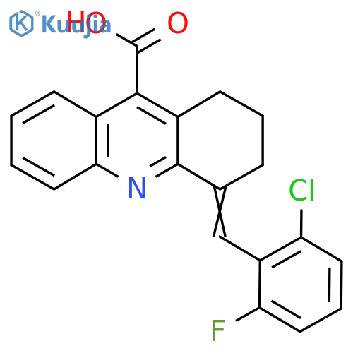 4-(2-chloro-6-fluorophenyl)methylidene-1,2,3,4-tetrahydroacridine-9-carboxylic acid structure