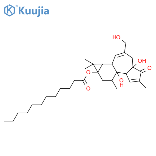 (1aR,1bS,4aR,7aS,7bR,8R,9aS)-4a,7b-dihydroxy-3-(hydroxymethyl)-1,1,6,8-tetramethyl-5-oxo-1,1a,1b,4,4a,5,7a,7b,8,9-decahydro-9aH-cyclopropa[3,4]benzo[1,2-e]azulen-9a-yl dodecanoate structure