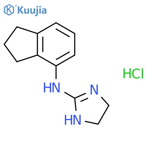 1H-Imidazol-2-amine,N-(2,3-dihydro-1H-inden-4-yl)-4,5-dihydro-, hydrochloride (1:1) structure