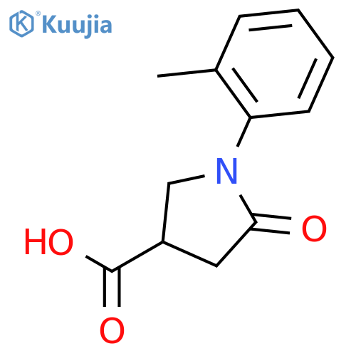 1-(2-methylphenyl)-5-oxopyrrolidine-3-carboxylic acid structure