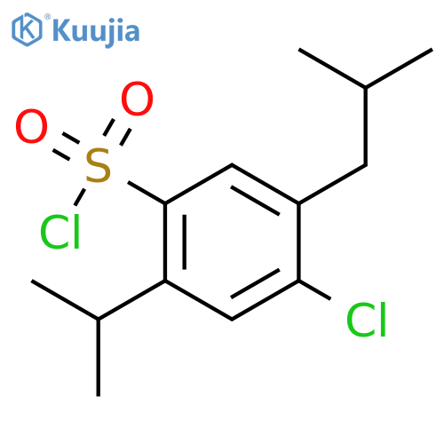Benzenesulfonyl chloride, 4-chloro-2-(1-methylethyl)-5-(2-methylpropyl)- structure