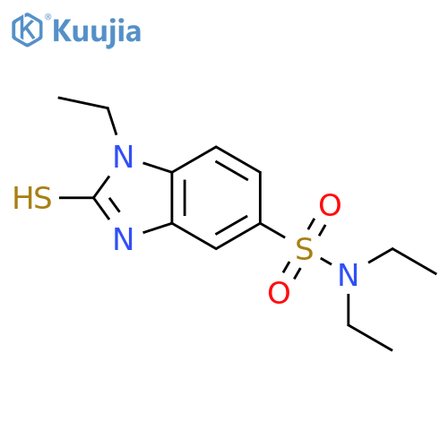N,N,1-triethyl-2-sulfanyl-1H-1,3-benzodiazole-5-sulfonamide structure