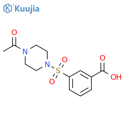 3-[(4-acetyl-1-piperazinyl)sulfonyl]Benzoic acid structure