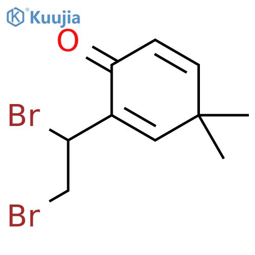 2,5-Cyclohexadien-1-one, 2-(1,2-dibromoethyl)-4,4-dimethyl-, (+)- structure