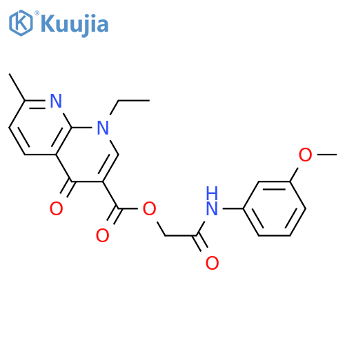 (3-methoxyphenyl)carbamoylmethyl 1-ethyl-7-methyl-4-oxo-1,4-dihydro-1,8-naphthyridine-3-carboxylate structure