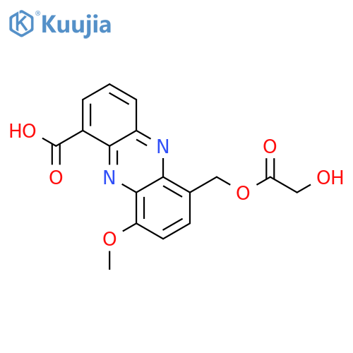 6-{[(hydroxyacetyl)oxy]methyl}-9-methoxyphenazine-1-carboxylic acid structure