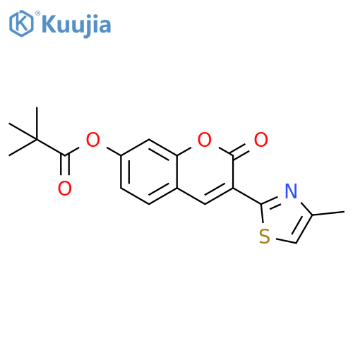 3-(4-methyl-1,3-thiazol-2-yl)-2-oxo-2H-chromen-7-yl 2,2-dimethylpropanoate structure