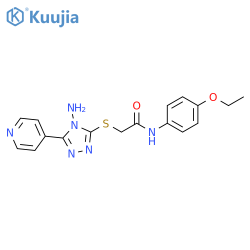 2-{4-amino-5-(pyridin-4-yl)-4H-1,2,4-triazol-3-ylsulfanyl}-N-(4-ethoxyphenyl)acetamide structure