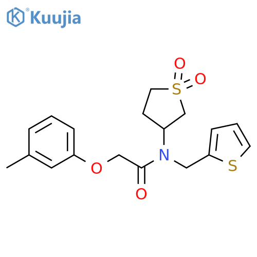 N-(1,1-dioxo-1lambda6-thiolan-3-yl)-2-(3-methylphenoxy)-N-(thiophen-2-yl)methylacetamide structure