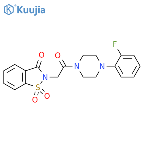 2-{2-4-(2-fluorophenyl)piperazin-1-yl-2-oxoethyl}-2,3-dihydro-1lambda6,2-benzothiazole-1,1,3-trione structure