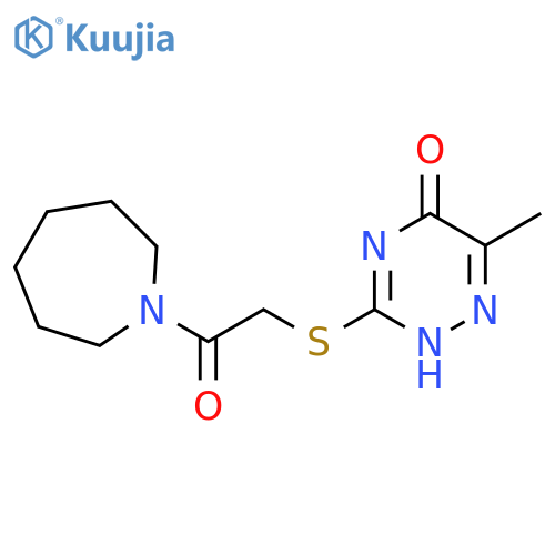 3-{2-(azepan-1-yl)-2-oxoethylsulfanyl}-6-methyl-4,5-dihydro-1,2,4-triazin-5-one structure