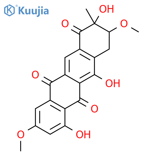 2,5,7-trihydroxy-3,9-dimethoxy-2-methyl-3,4-dihydrotetracene-1,6,11-trione structure