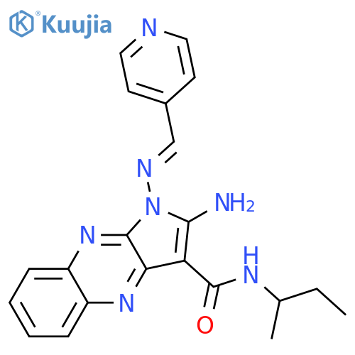 2-amino-N-(butan-2-yl)-1-(E)-(pyridin-4-yl)methylideneamino-1H-pyrrolo2,3-bquinoxaline-3-carboxamide structure