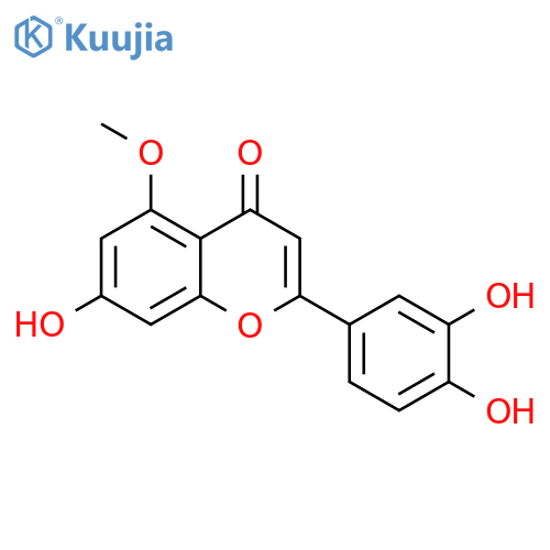 4H-1-Benzopyran-4-one, 2-(3,4-dihydroxyphenyl)-7-hydroxy-5-methoxy- structure