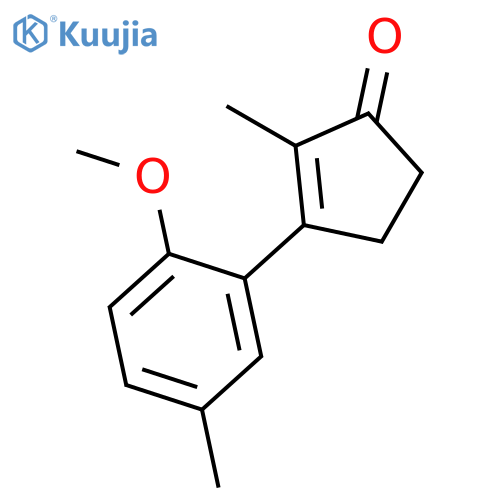2-Cyclopenten-1-one, 3-(2-methoxy-5-methylphenyl)-2-methyl- structure