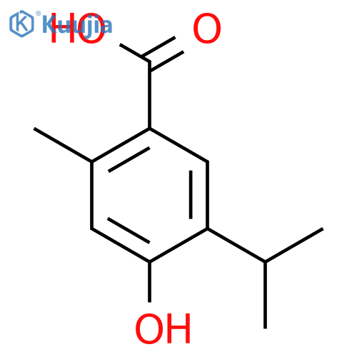 4-hydroxy-2-methyl-5-(propan-2-yl)benzoic acid structure