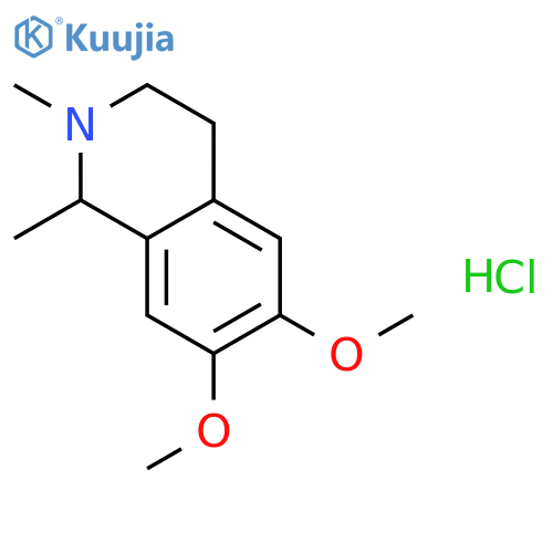 Isoquinoline,1,2,3,4-tetrahydro-6,7-dimethoxy-1,2-dimethyl-, hydrochloride (1:1) structure