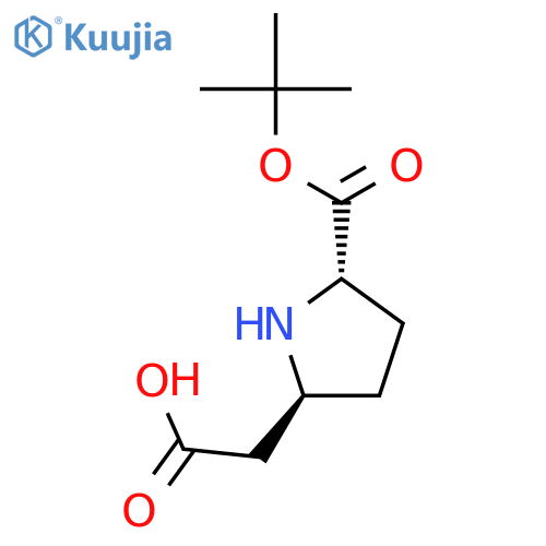 2-PYRROLIDINEACETIC ACID, 5-[(1,1-DIMETHYLETHOXY)CARBONYL]-, (2S,5S)- structure