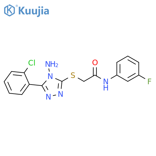 2-{4-amino-5-(2-chlorophenyl)-4H-1,2,4-triazol-3-ylsulfanyl}-N-(3-fluorophenyl)acetamide structure