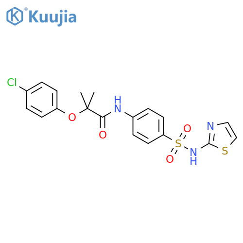 <br>2-(4-chlorophenoxy)-2-methyl-N-[4-(1,3-thiazol-2-ylsulfamoyl)phenyl]propana mide structure