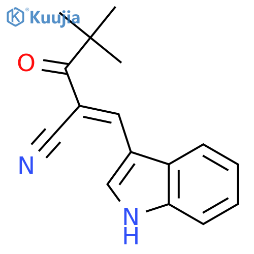 2-(1H-indol-3-ylmethylidene)-4,4-dimethyl-3-oxopentanenitrile structure
