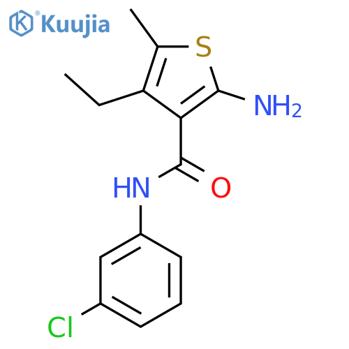 2-Amino-N-(3-chlorophenyl)-4-ethyl-5-methylthiophene-3-carboxamide structure