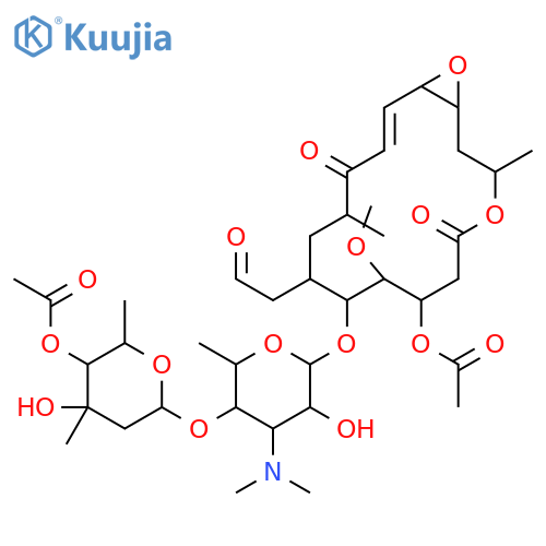 (12S,13S)-9-Deoxy-12,13-epoxy-12,13-dihydro-9-oxoleucomycin V=3,4''-diacetate structure