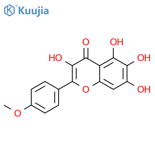3,5,6,7-tetrahydroxy-2-(4-methoxy-phenyl)-chromen-4-one structure