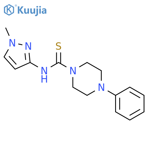 4-Phenyl-piperazine-1-carbothioic acid (1-methyl-1H-pyrazol-3-yl)-amide structure