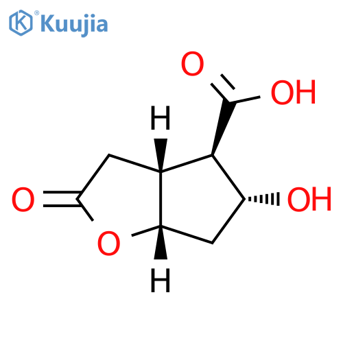 (3Ar,4r,5r,6as)-5-hydroxy-2-oxohexahydro-2h-cyclopenta[b]furan-4-carboxylic acid structure
