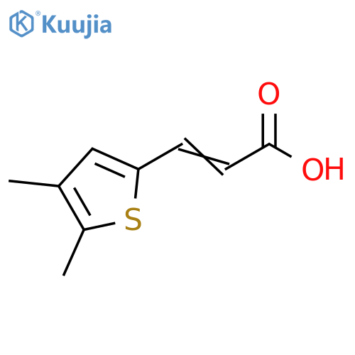 (2E)-3-(4,5-dimethylthiophen-2-yl)prop-2-enoic acid structure