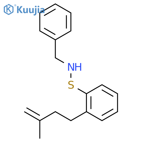 Benzenesulfenamide, 2-(3-methyl-3-butenyl)-N-(phenylmethyl)- structure