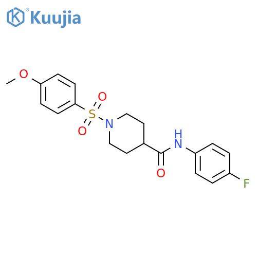 N-(4-fluorophenyl)-1-(4-methoxybenzenesulfonyl)piperidine-4-carboxamide structure