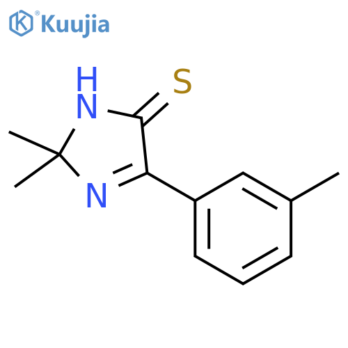 2,2-dimethyl-4-(3-methylphenyl)-2,5-dihydro-1H-imidazole-5-thione structure
