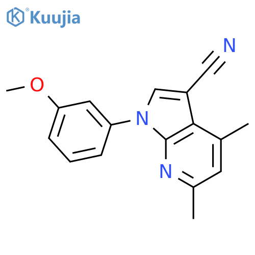 1H-Pyrrolo[2,3-b]pyridine-3-carbonitrile,1-(3-methoxyphenyl)-4,6-dimethyl- structure