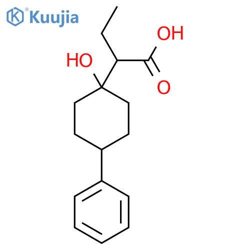 2-(1-hydroxy-4-phenylcyclohexyl)butanoic acid structure