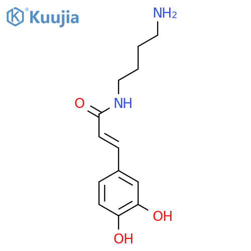 (2E)-N-(4-aminobutyl)-3-(3,4-dihydroxyphenyl)prop-2-enamide structure