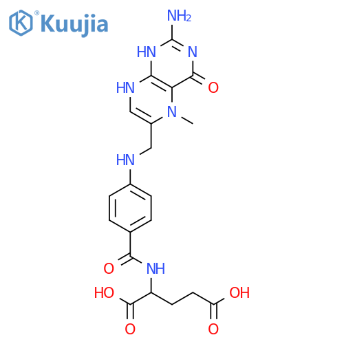 L-Glutamic acid,N-[4-[[(2-amino-3,4,5,8-tetrahydro-5-methyl-4-oxo-6-pteridinyl)methyl]amino]benzoyl]- structure