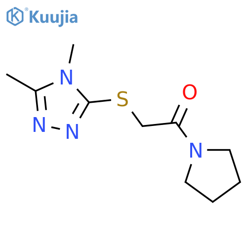 Pyrrolidine, 1-[[(4,5-dimethyl-4H-1,2,4-triazol-3-yl)thio]acetyl]- (9CI) structure