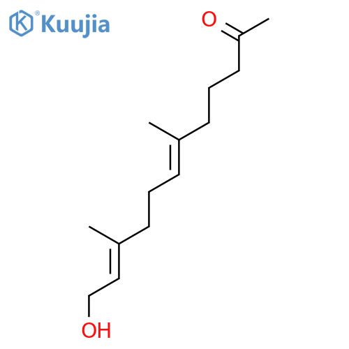 12-hydroxy-6,10-dimethyl-dodeca-6,10-dien-2-one structure