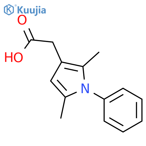 (2,5-dimethyl-1-phenyl-1H-pyrrol-3-yl)acetic acid structure
