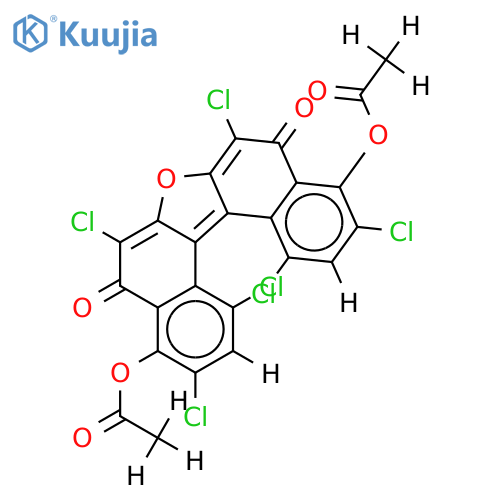 Di-Ac-1,3,6,8,11,13-Hexachloro-4,10-dihydroxydinaphtho[2,1-b:1',2'-d]furan-5,9-dione structure