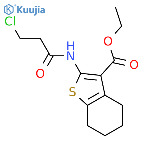 ethyl 2-(3-chloropropanamido)-4,5,6,7-tetrahydro-1-benzothiophene-3-carboxylate structure