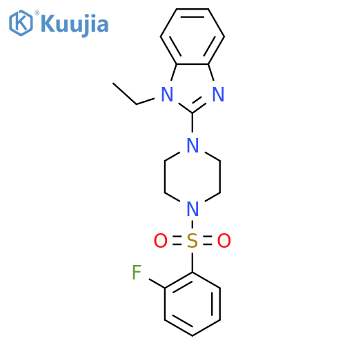 Piperazine, 1-(1-ethyl-1H-benzimidazol-2-yl)-4-[(2-fluorophenyl)sulfonyl]- (9CI) structure