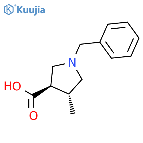 (3R,4R)-1-benzyl-4-methylpyrrolidine-3-carboxylic acid structure