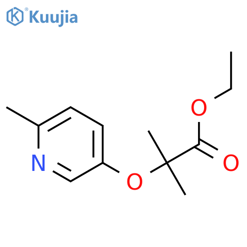 Propanoic acid, 2-methyl-2-[(6-methyl-3-pyridinyl)oxy]-, ethyl ester structure