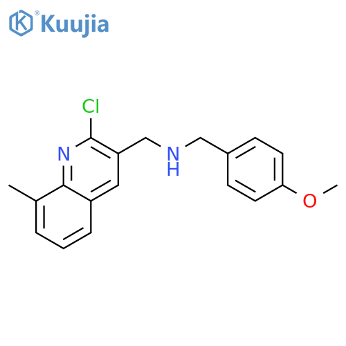 (2-Chloro-8-methyl-quinolin-3-ylmethyl)-(4-methoxy-benzyl)-amine structure