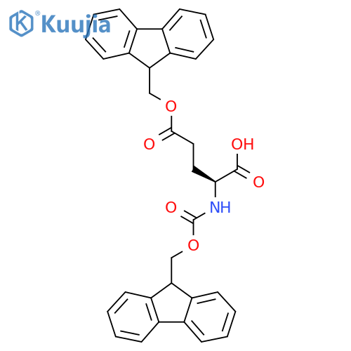 Fmoc-L-glutamic acid g-9-fluorenylmethyl ester structure