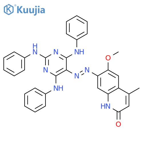 2(1H)-Quinolinone,6-methoxy-4-methyl-7-[[2,4,6-tris(phenylamino)-5-pyrimidinyl]azo]- structure
